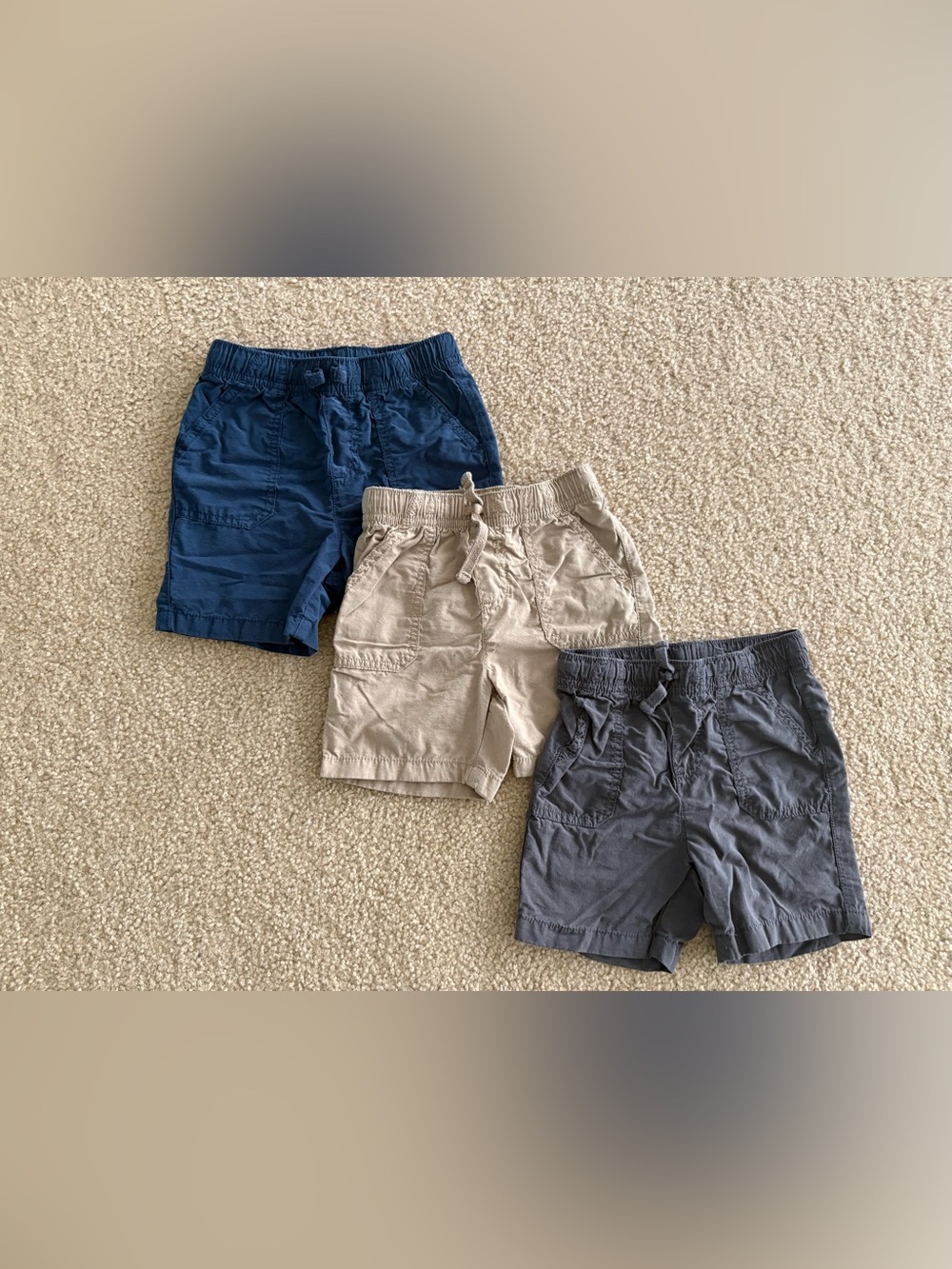 jumping beans Navy, Beige & Charcoal Pull-On Shorts Set